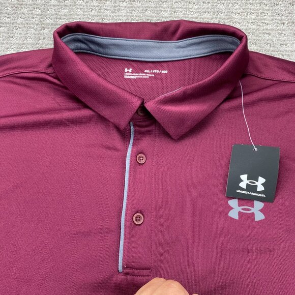 Under ARMOUR Golf Shirt Men 4XL Burgundy New With Tags Outdoor Polo Shirt Casual - Picture 5 of 11